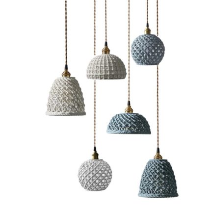 YUKO??Japanese Style Ceramic Hollow Pendant Light